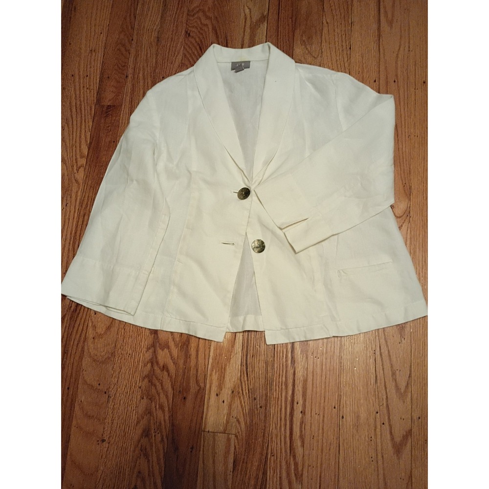 Extra Small Jjill Cream Linen Jacket
